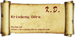Krivácsy Dóra névjegykártya