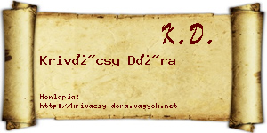 Krivácsy Dóra névjegykártya