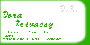 dora krivacsy business card